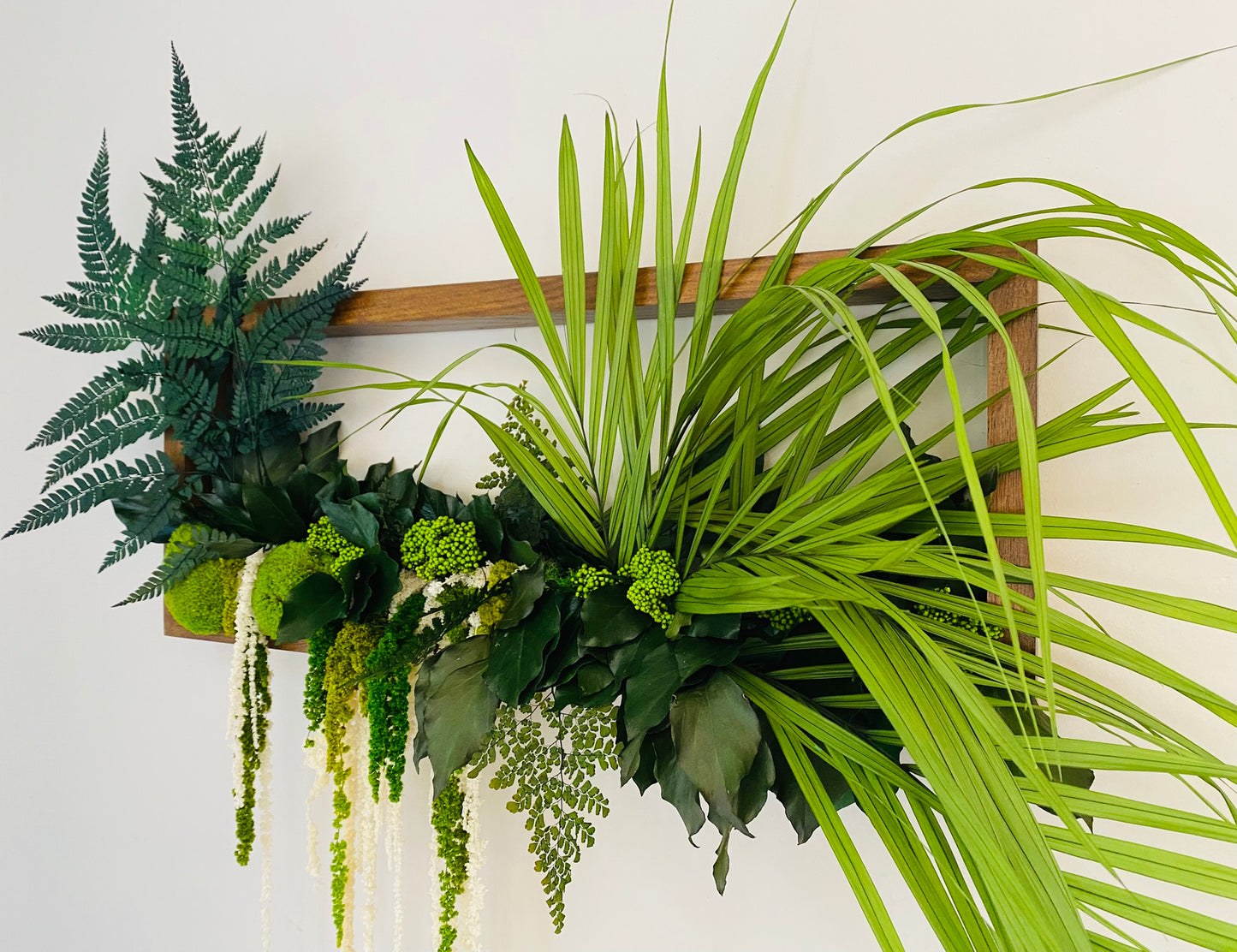 Tableau Vegetal Stabilise Cadre Bois 3D Tropic