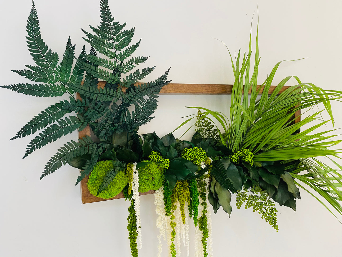 Tableau Vegetal Stabilise Cadre Bois 3D Tropic
