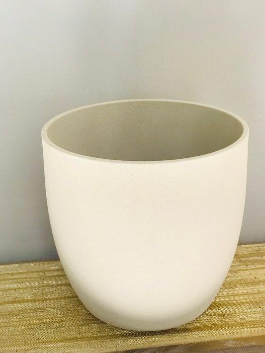 Cache-pot rond terre cuite enduite