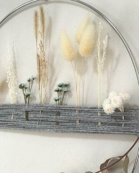 Couronne Design Eucalyptus Gris/Bleu Fleurs sechees