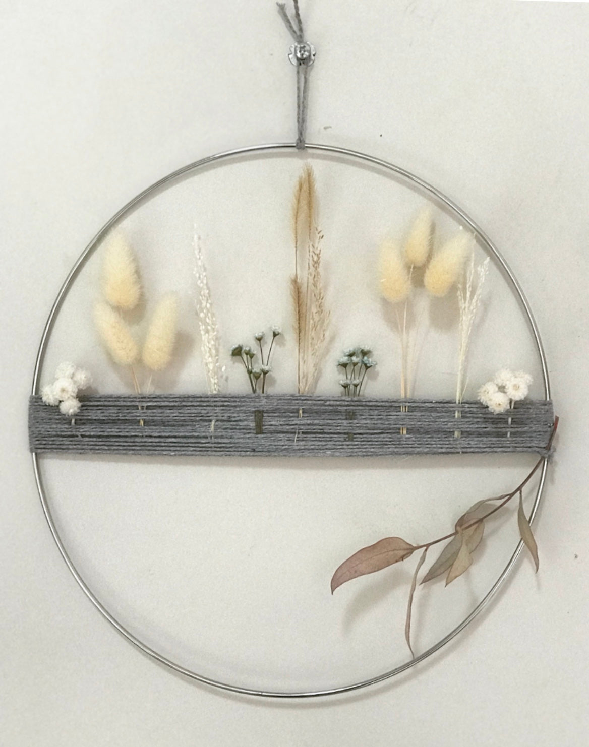 Couronne Design Eucalyptus Gris/Bleu Fleurs sechees