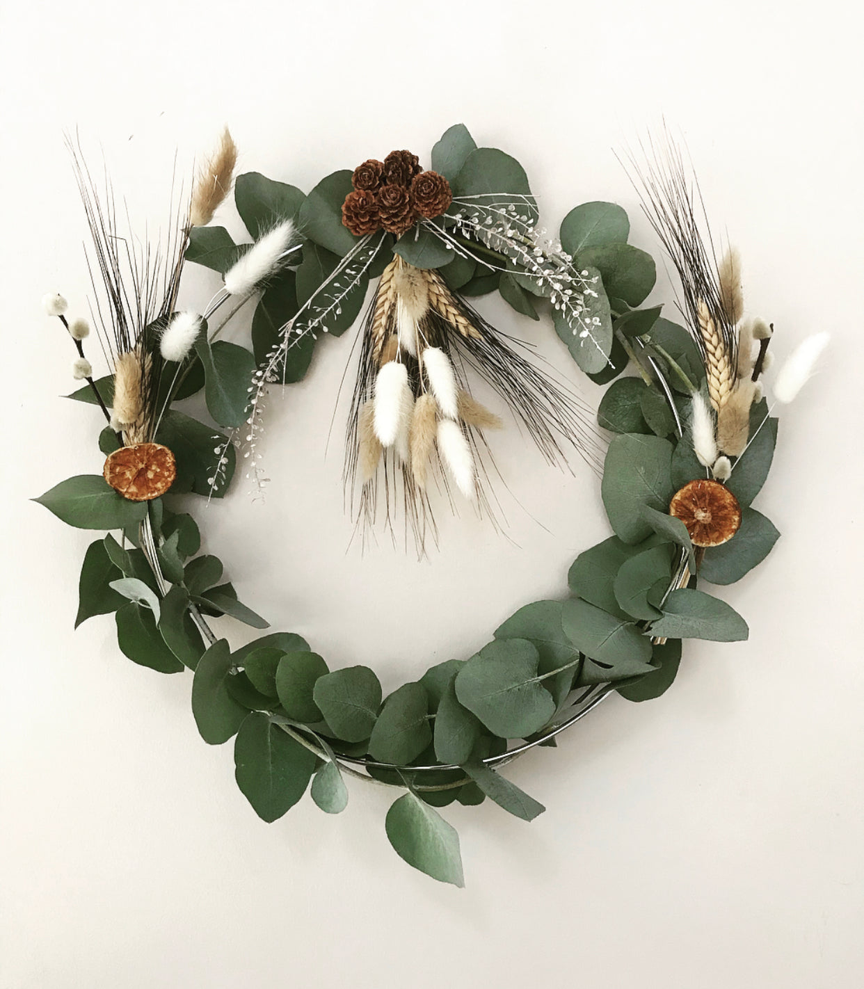 Couronne Eucalyptus frais Orange - Fleurs sechees