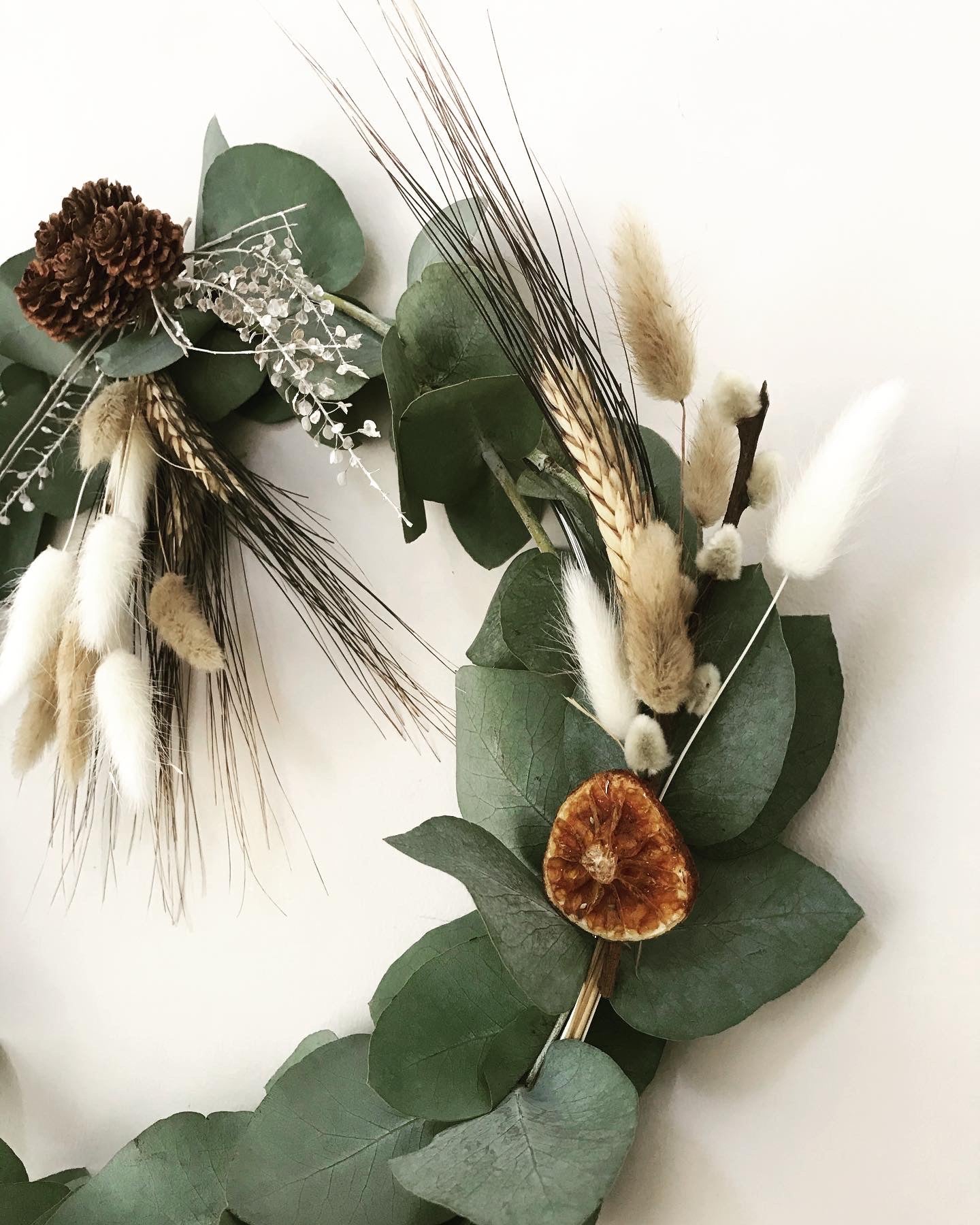 Couronne Eucalyptus frais Orange - Fleurs sechees