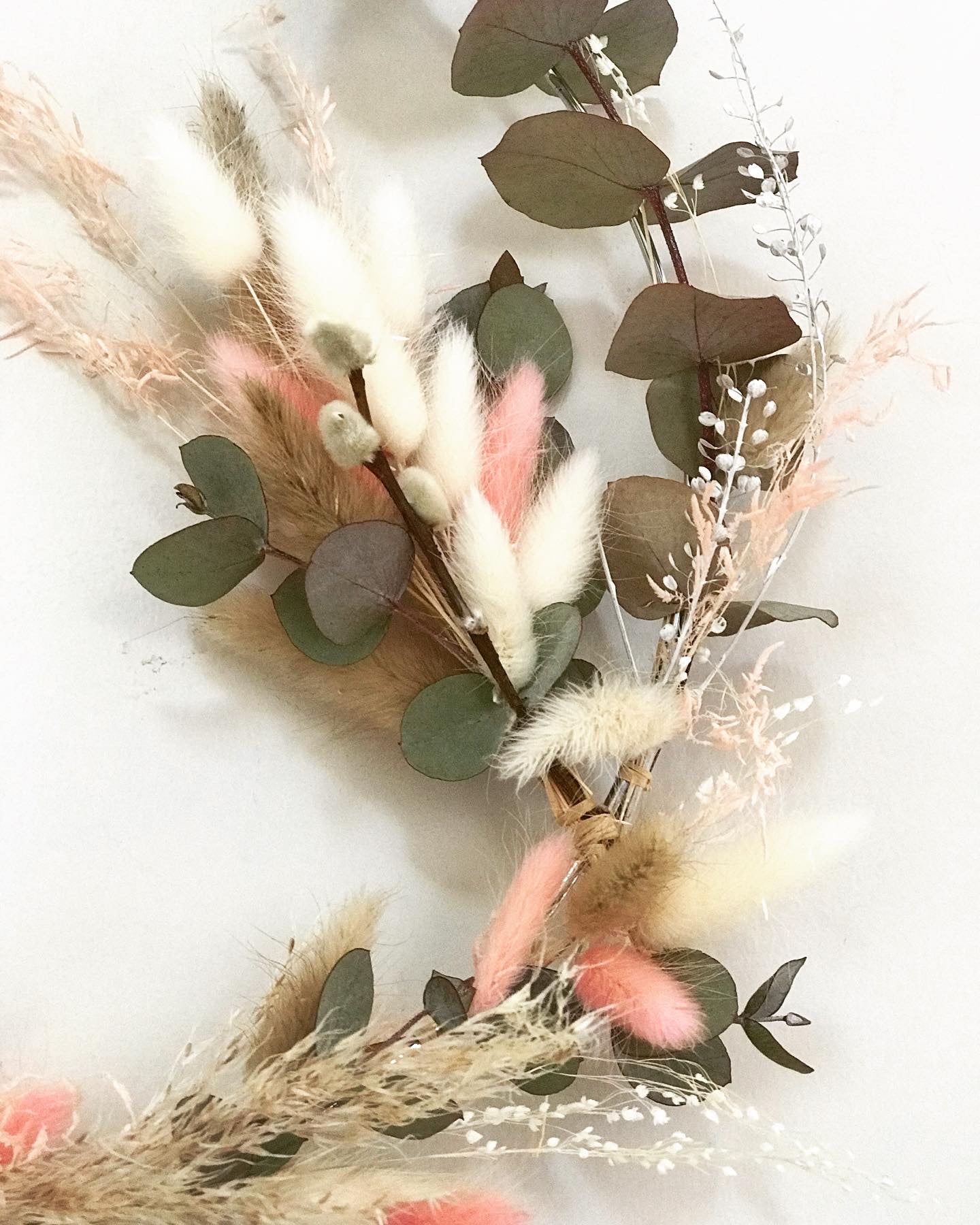 Couronne Eucalyptus Rose Pale - Fleurs sechees