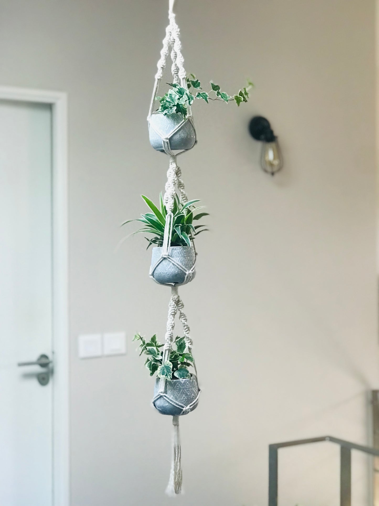 Macramé Triple pour baby plantes