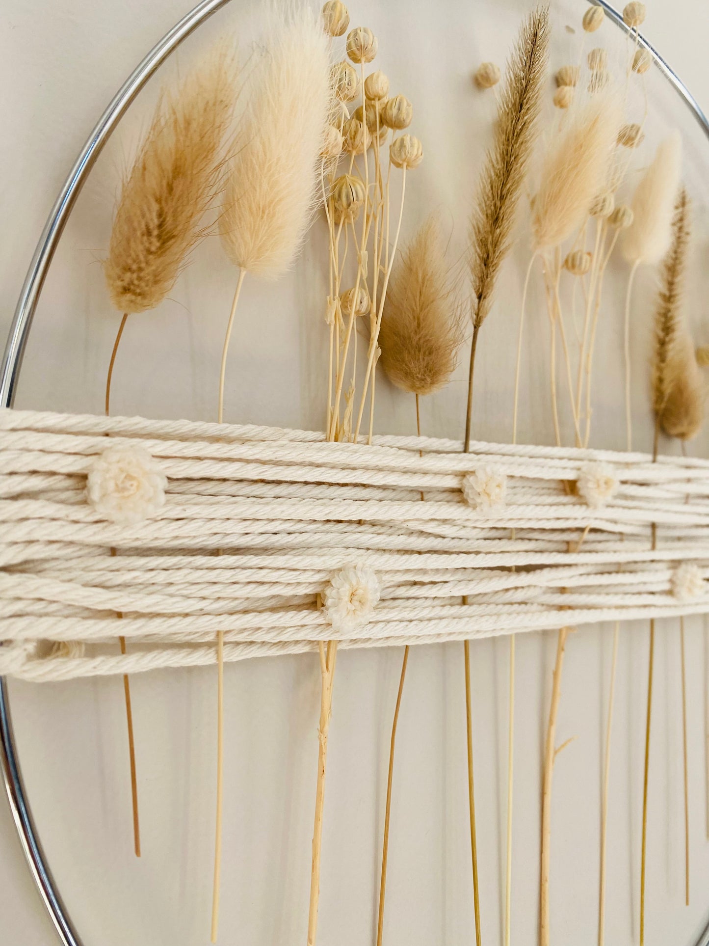 Couronne Design Fleurs sechees Blanc Beige