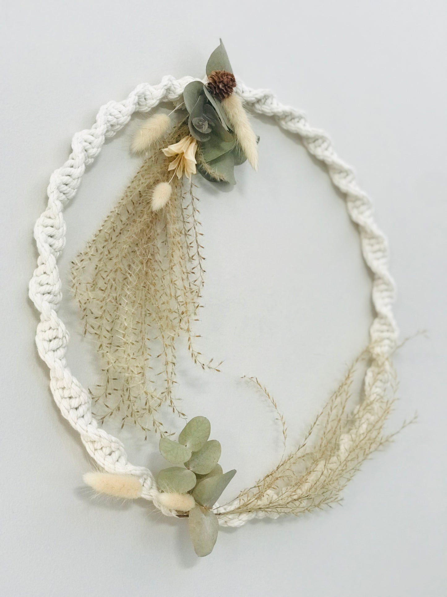 Couronne Macrame Fleurs Sechees