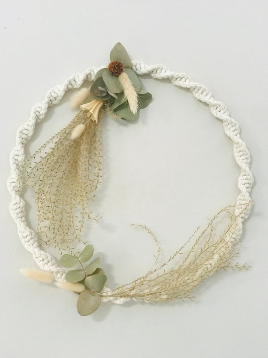 Couronne Macrame Fleurs Sechees