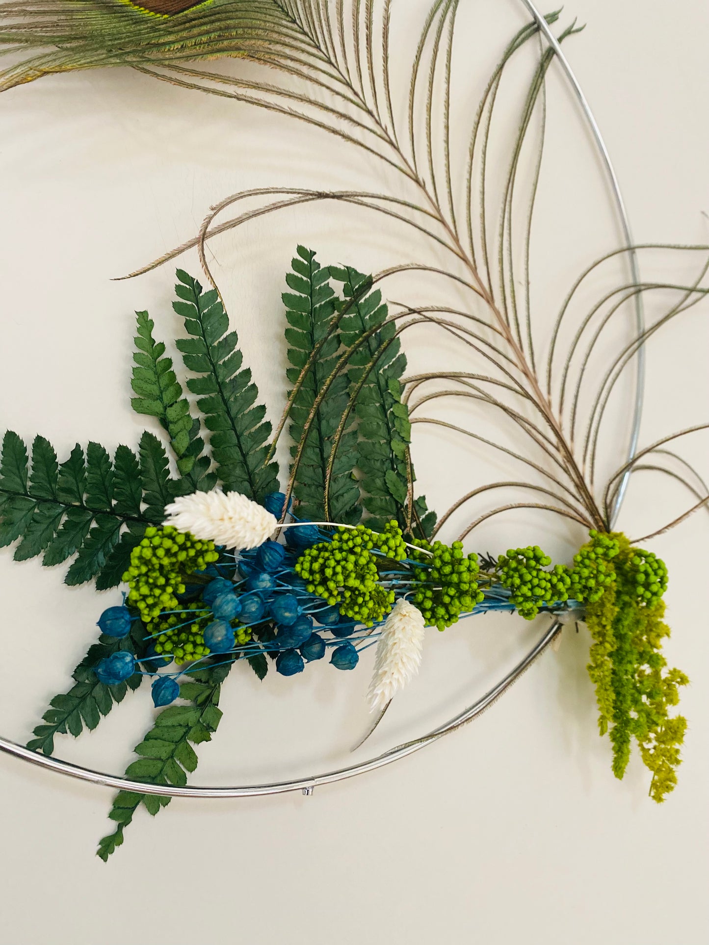 Couronne Poetique Plume de Paon Fougere stabilisee