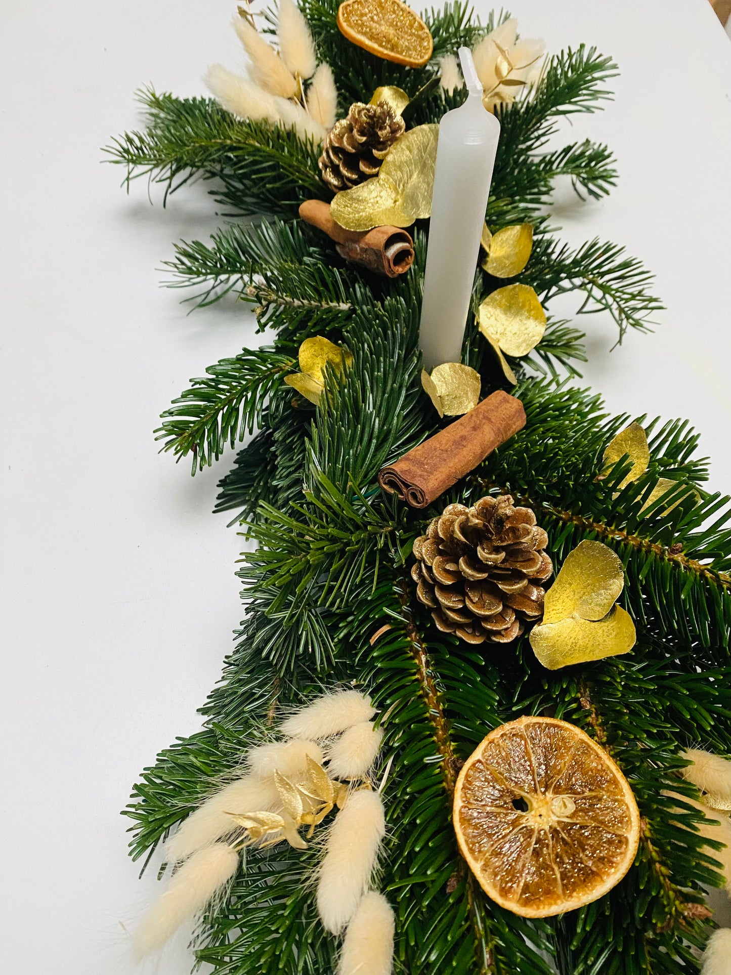 Centre de table Noel Or 1 Bougie