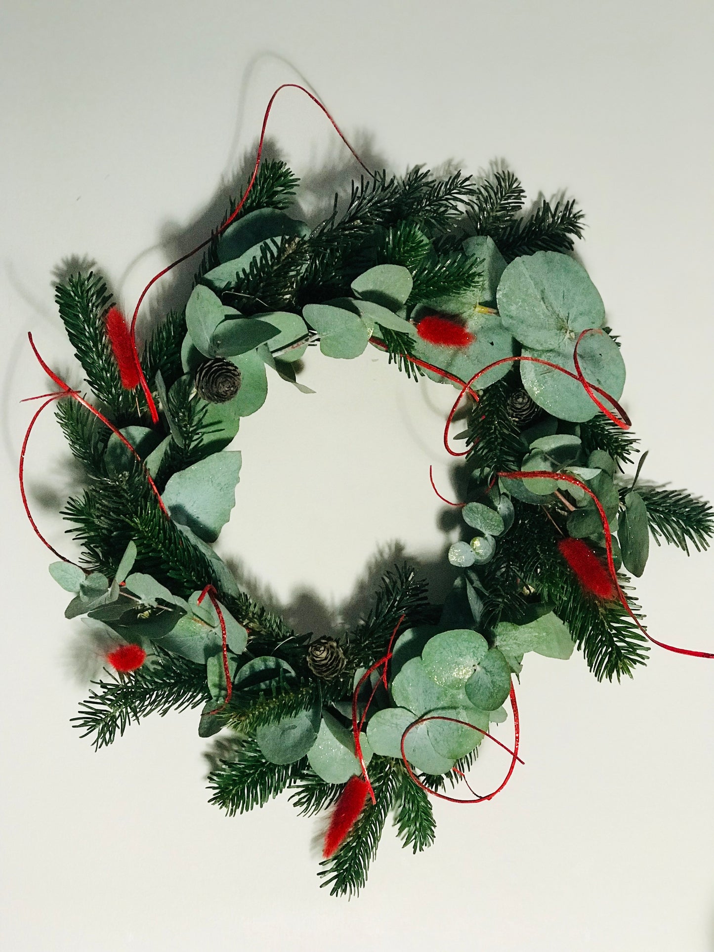 Couronne de Noel Sapin Eucalyptus Rouge