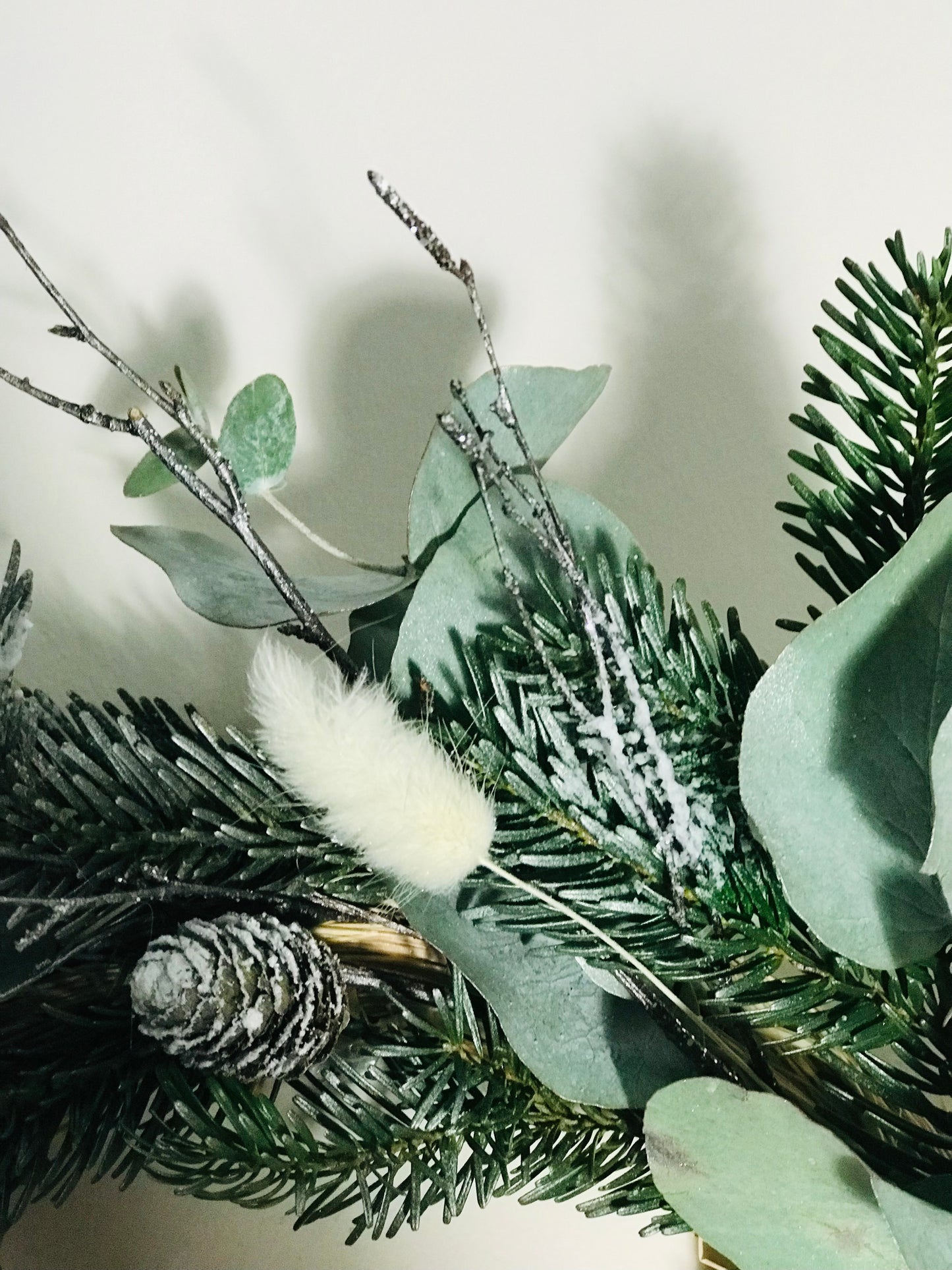 Couronne de Noel Sapin Eucalyptus Neige