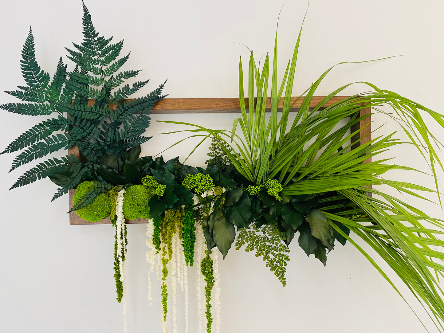 Tableau Vegetal Stabilise Cadre Bois 3D Tropic