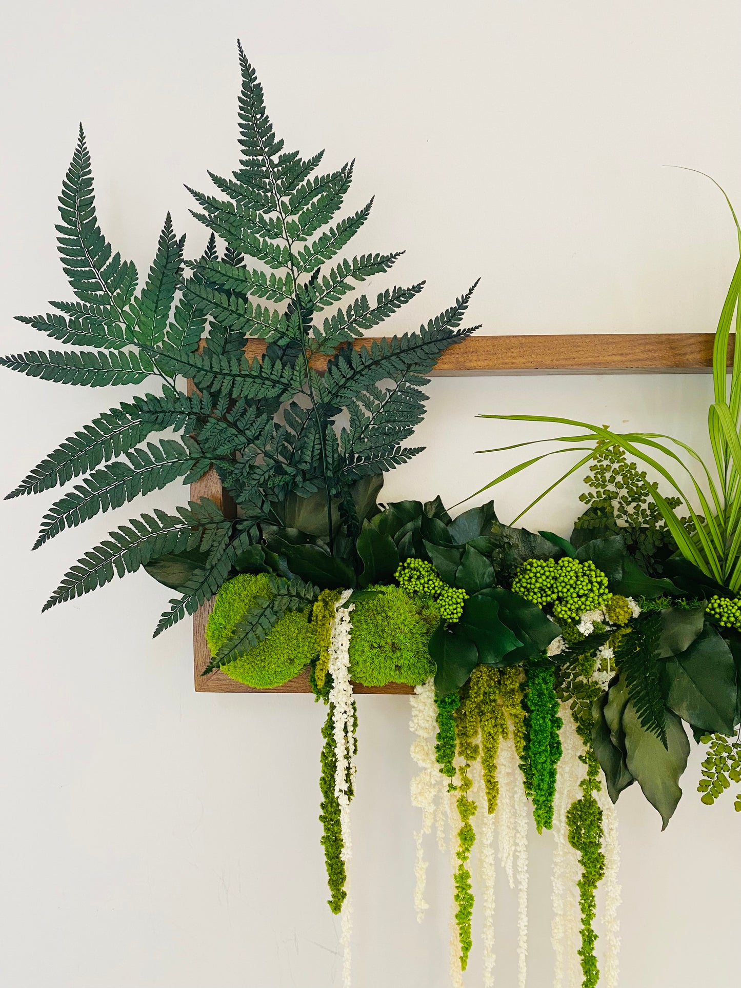 Tableau Vegetal Stabilise Cadre Bois 3D Tropic