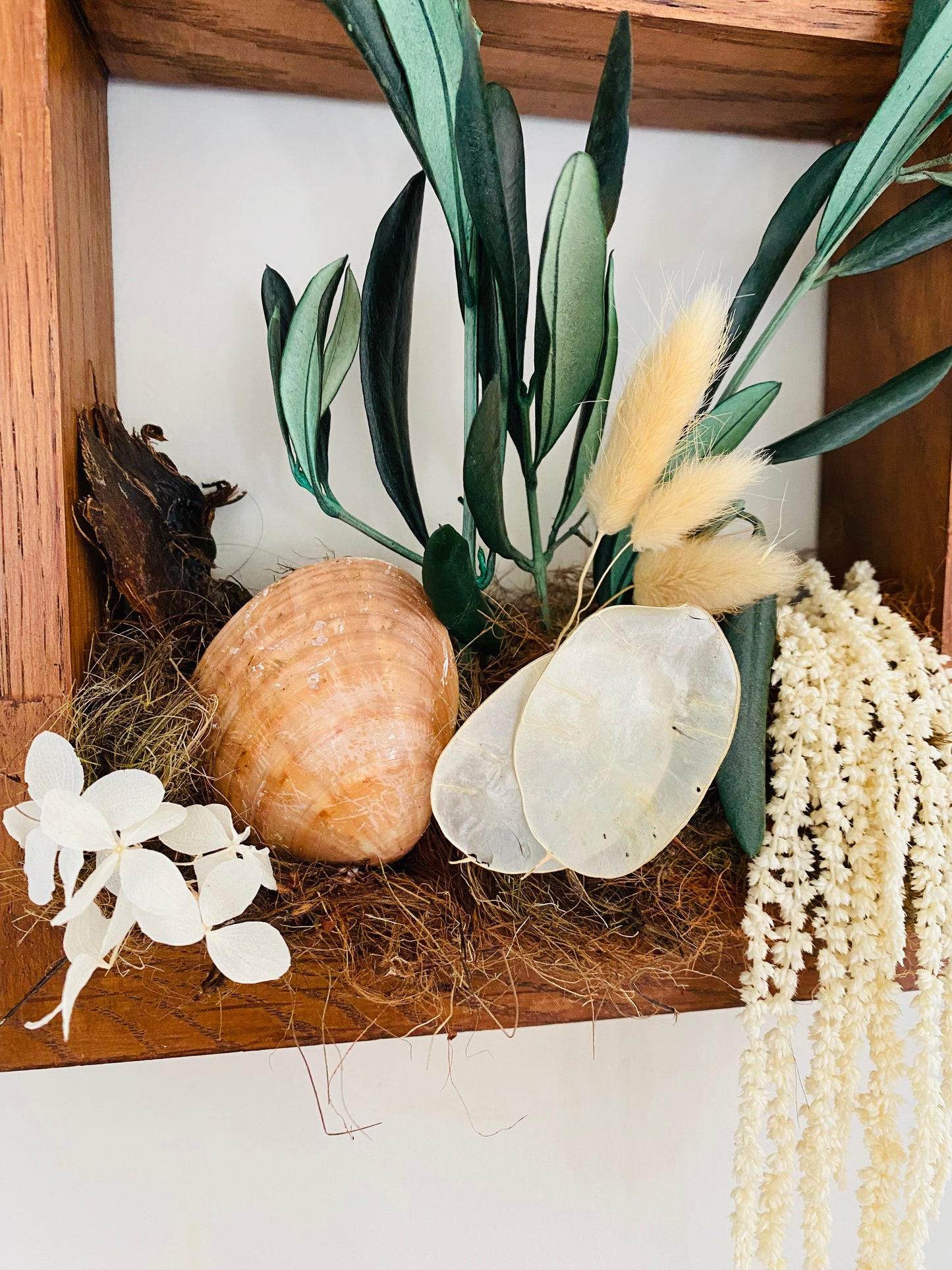Tableau Vegetal Stabilise Cadre Bois 3D 'Méditerranée'