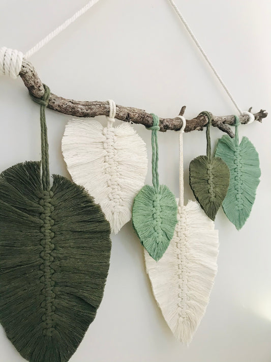 Feuilles murales en macrame 60cm