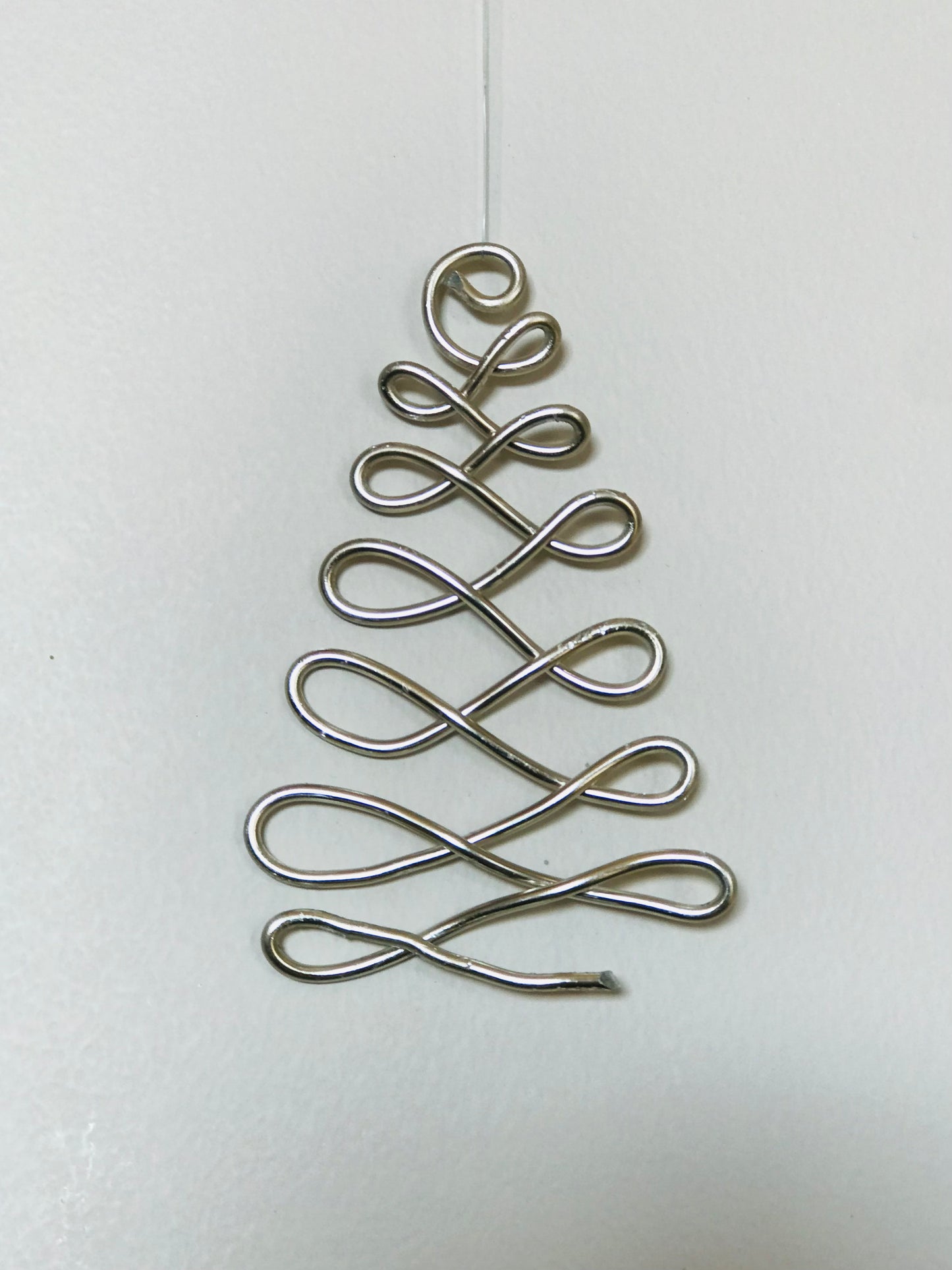 Suspension Sapin de Noel fil argente