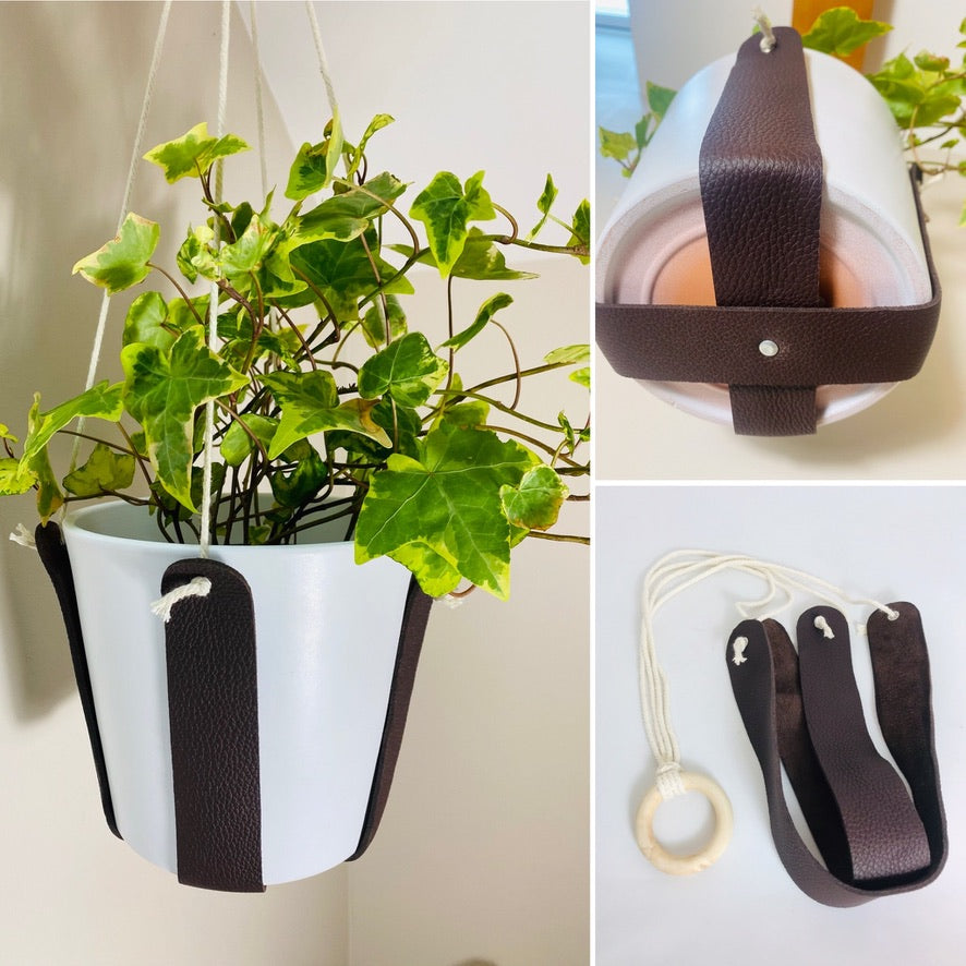 Suspension Plante 100% cuir grainé - 6 coloris