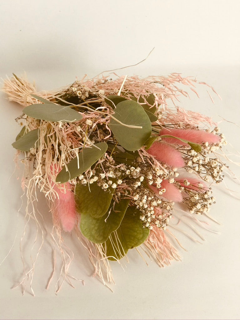 Bouquet de fleurs sechees Rose & Eucalyptus