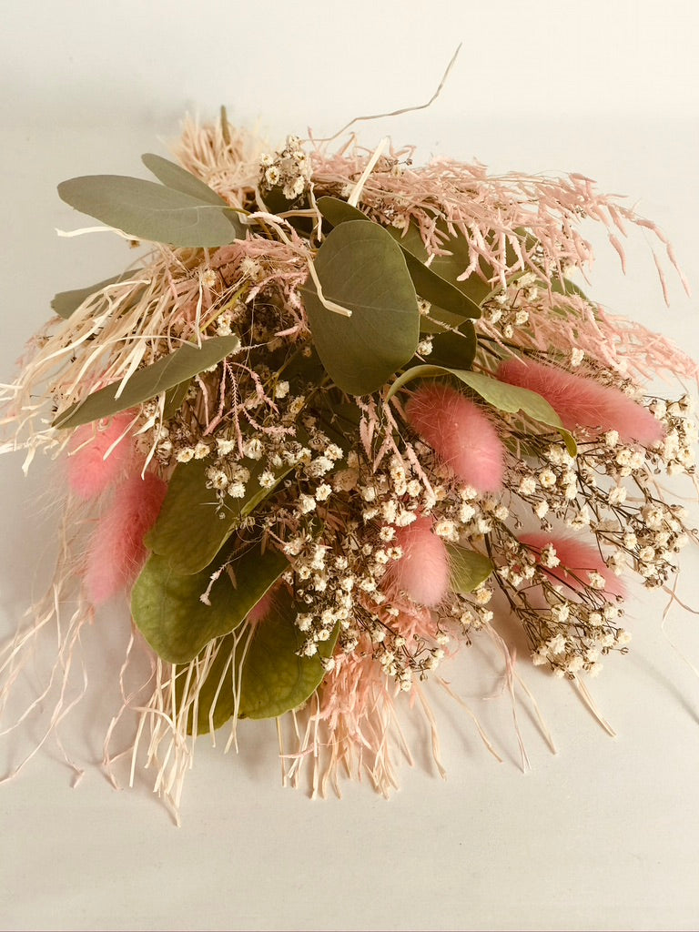 Bouquet de fleurs sechees Rose & Eucalyptus