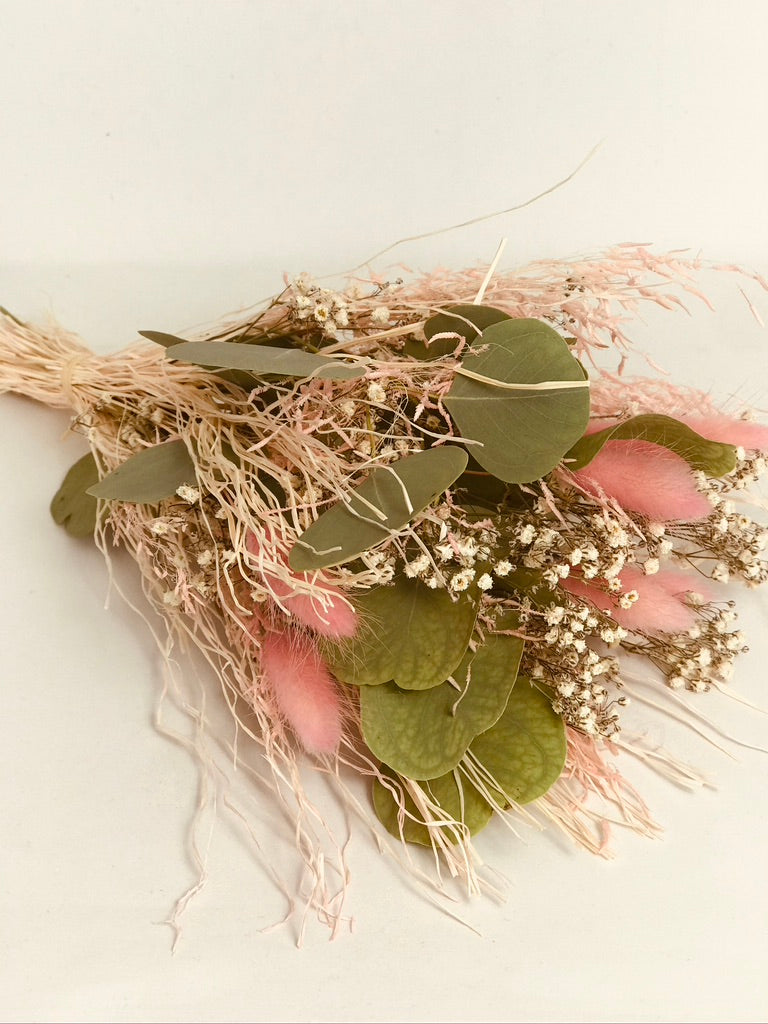 Bouquet de fleurs sechees Rose & Eucalyptus