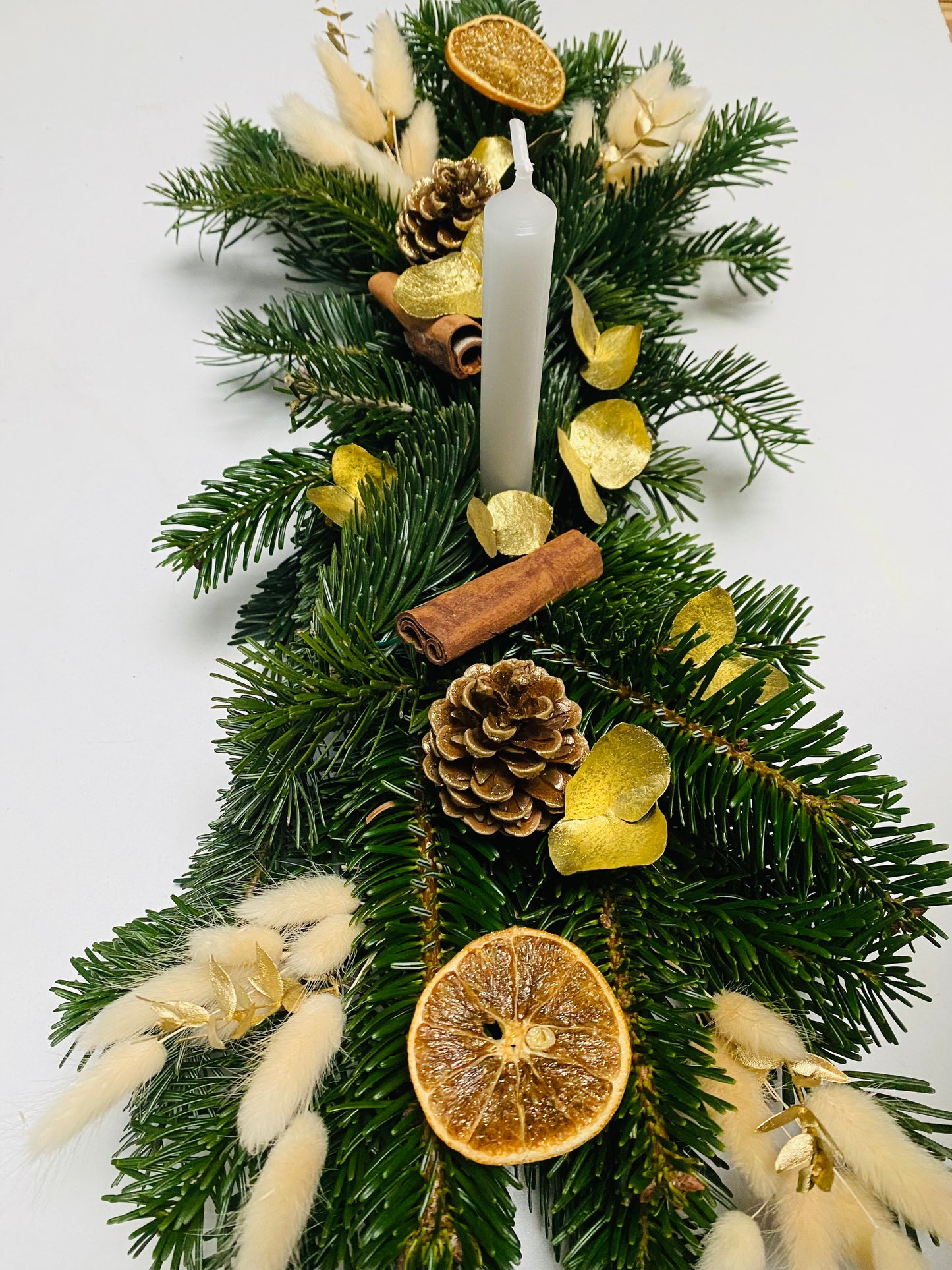 Centre de table Noel Or 1 Bougie